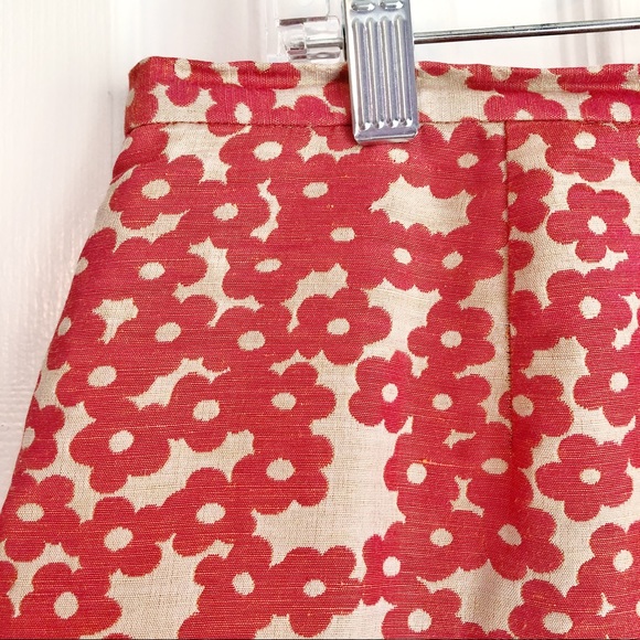 Doncaster Linen & Silk Salmon Pink Floral Print Mini Skirt Size 14 - Picture 7 of 16